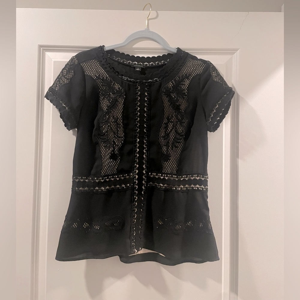 Ann Taylor Lace Peplum Top